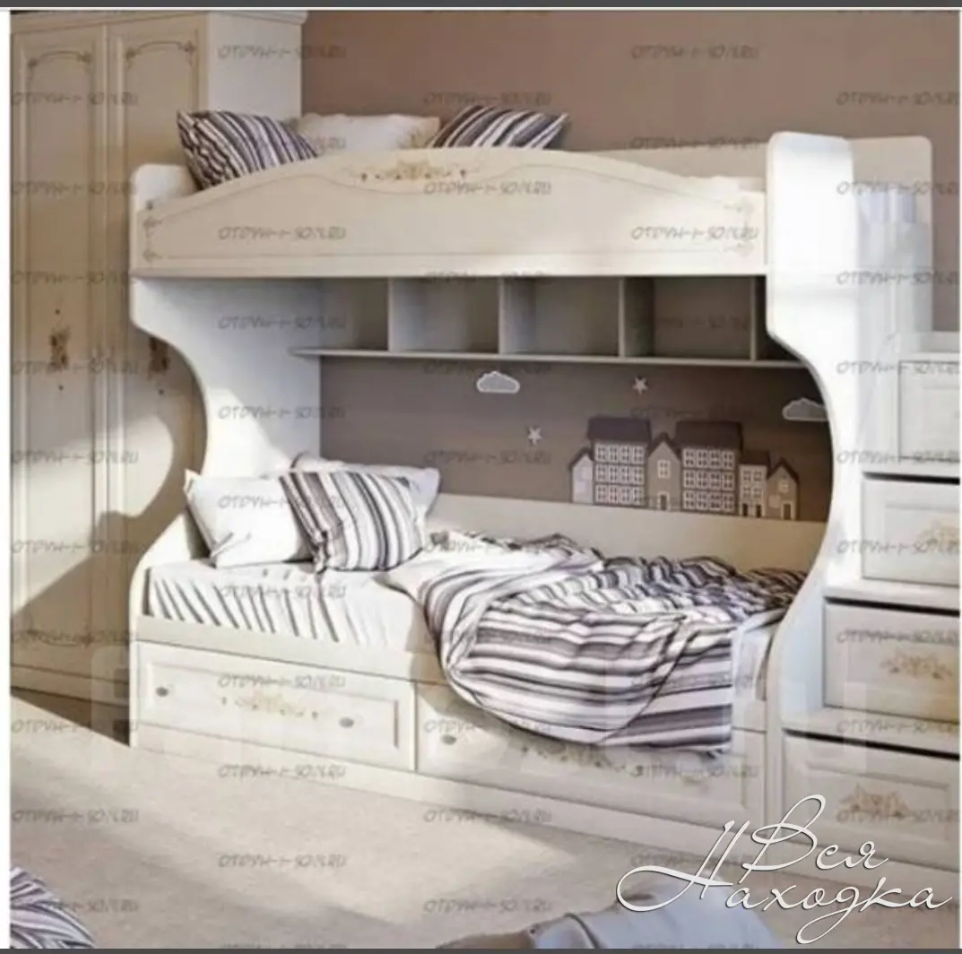 двухъярусная кровать для подростков с лестницей с ящиками